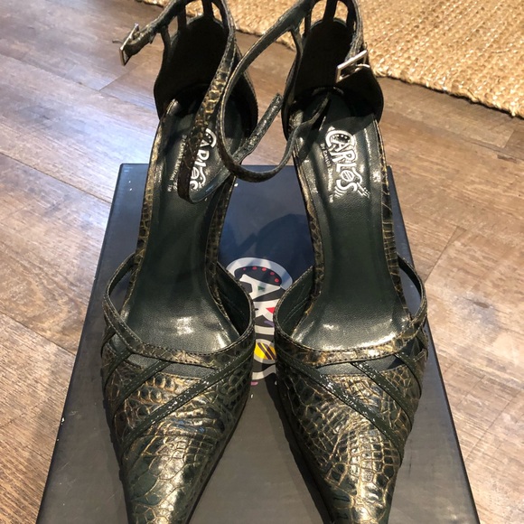 Carlos Santana crocodile print point toe sz 7 - Picture 2 of 3